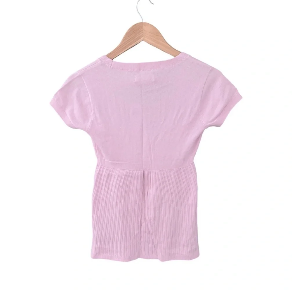 Hollister Short Sleeve Pink Henley Babydoll Top NWT Size M - Picture 3 of 5